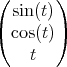 ( sin(t))
(       )
  cos(t)
     t