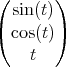 (       )
  sin(t)
( cos(t))
    t